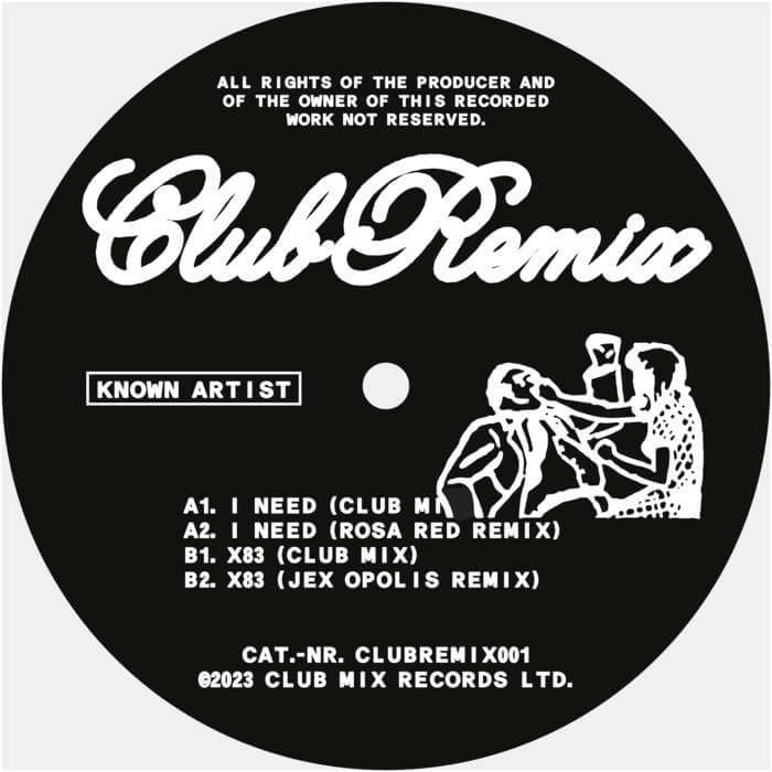 Cover Known ArtistCLUBREMIX001 (incl. Jex Opolis Remix)