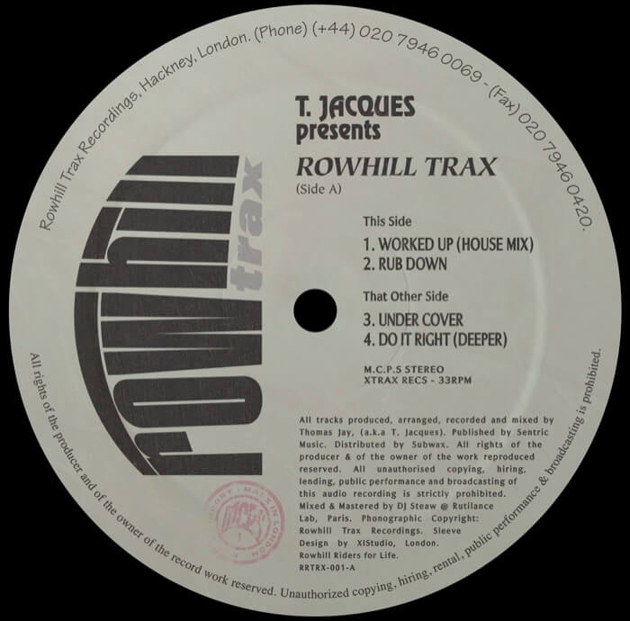 Cover T. JacquesRowhill Trax EP